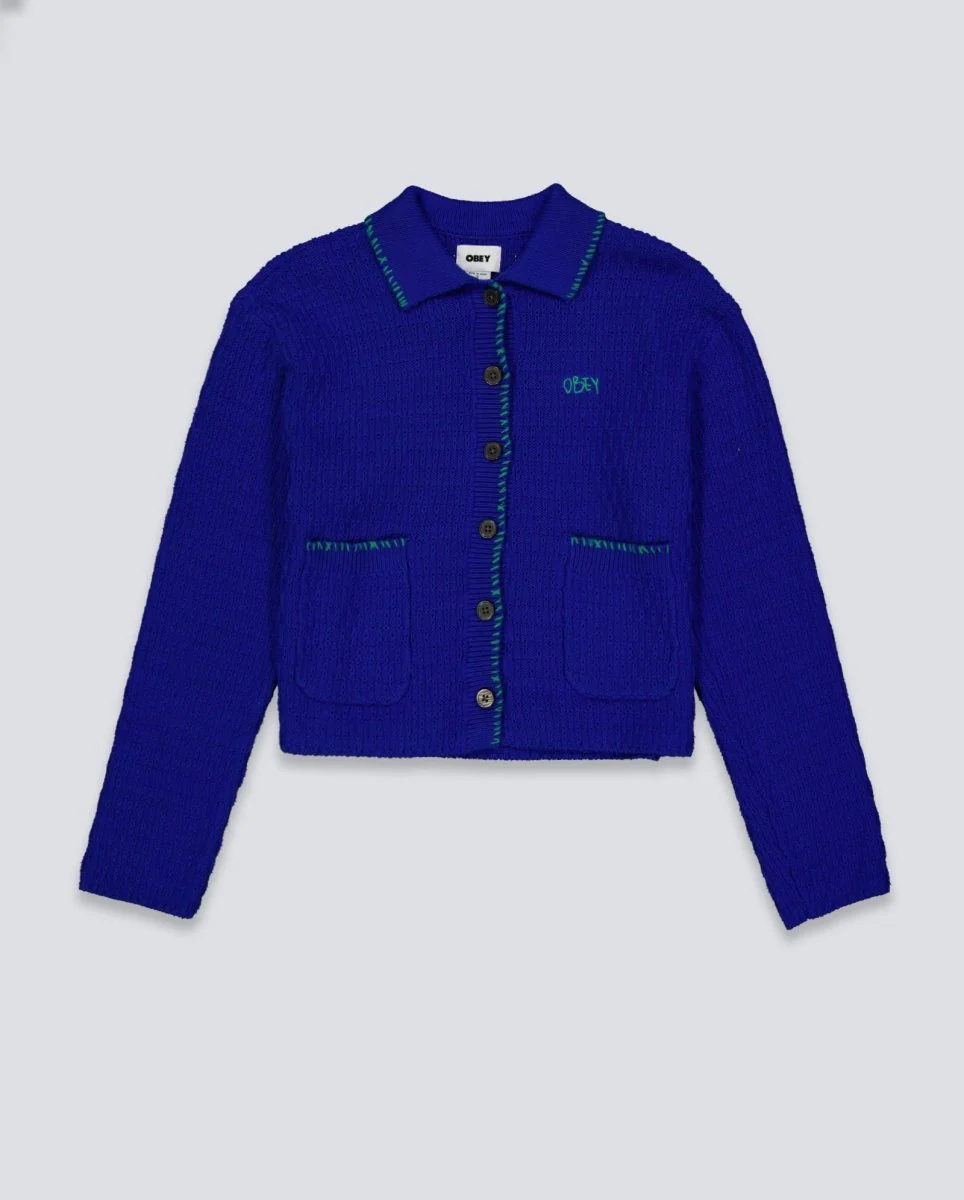 Chaqueta Obey Amelie Button Down Azul Mujer - Image 3