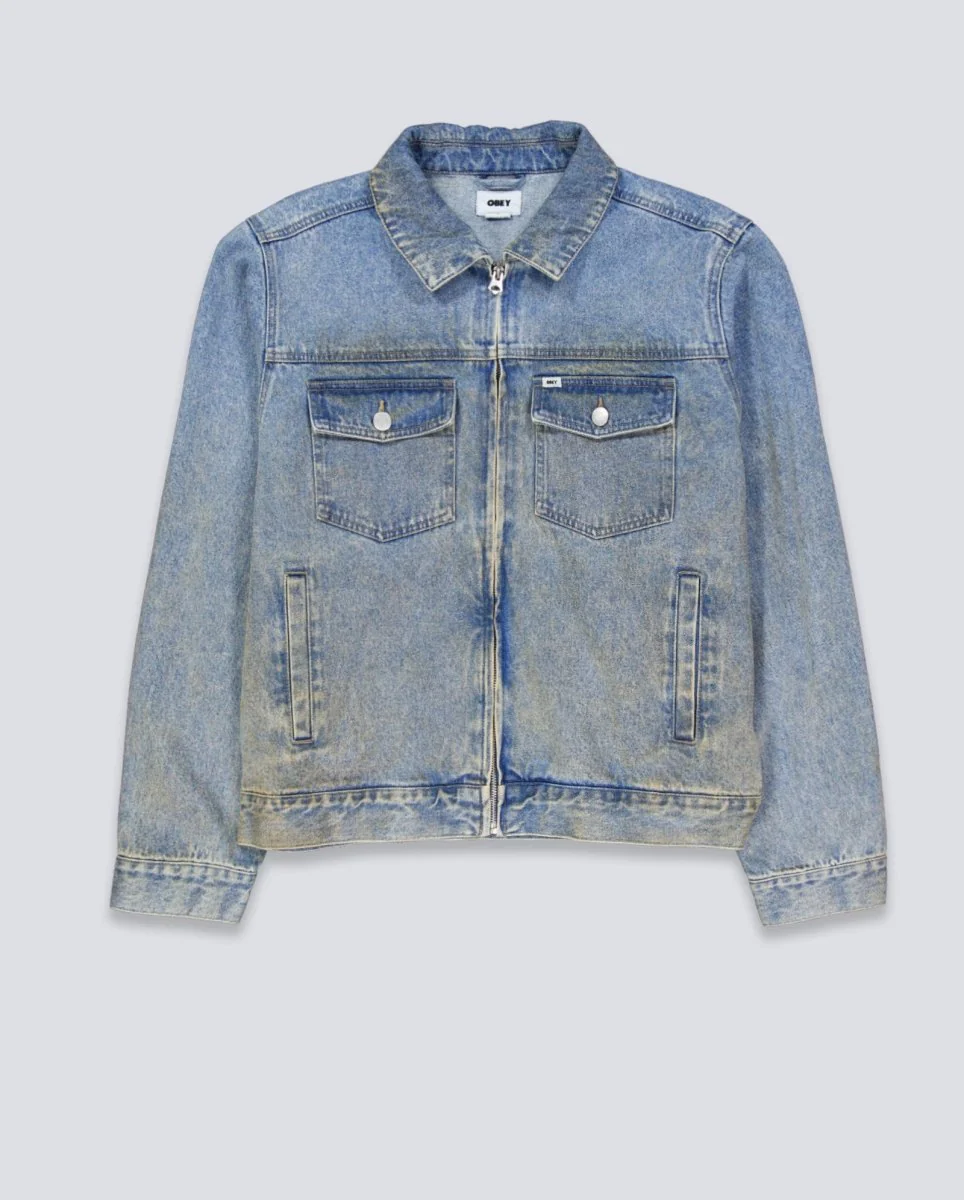 Chaqueta Obey Base Trucker Azul Hombre