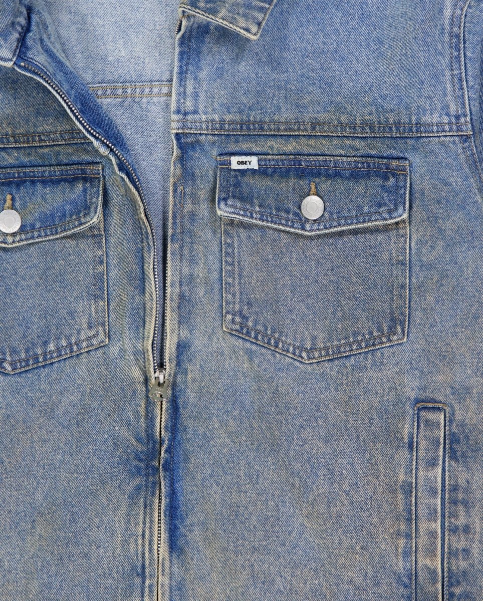 Chaqueta Obey Base Trucker Azul Hombre - Image 2