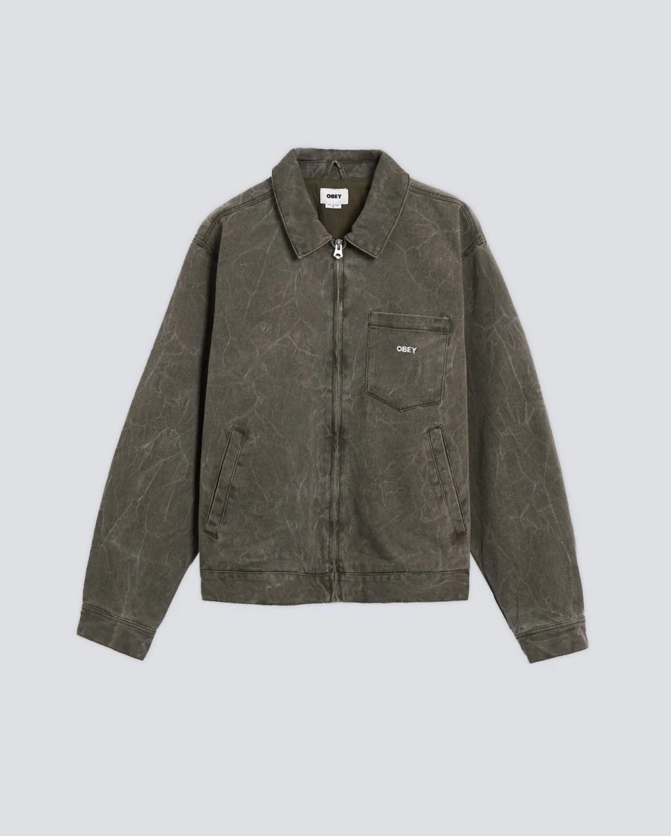 Chaqueta Obey Workman Zip Marrón Hombre