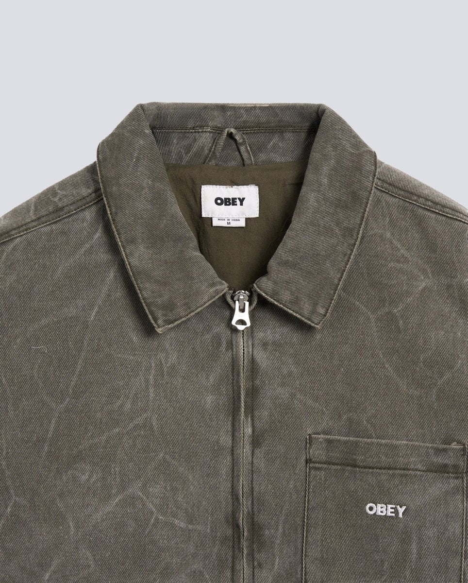 Chaqueta Obey Workman Zip Marrón Hombre - Image 2