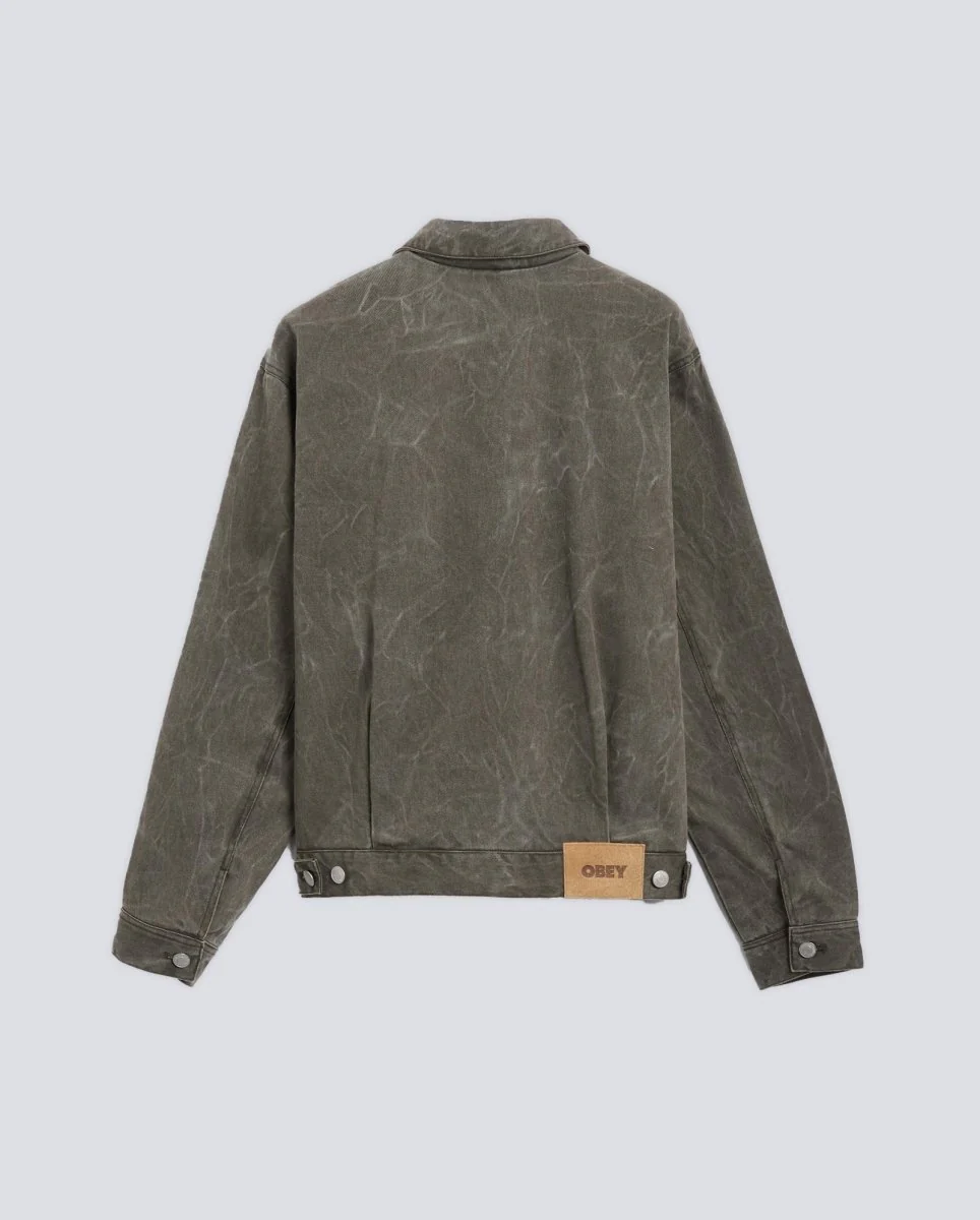 Chaqueta Obey Workman Zip Marrón Hombre - Image 3