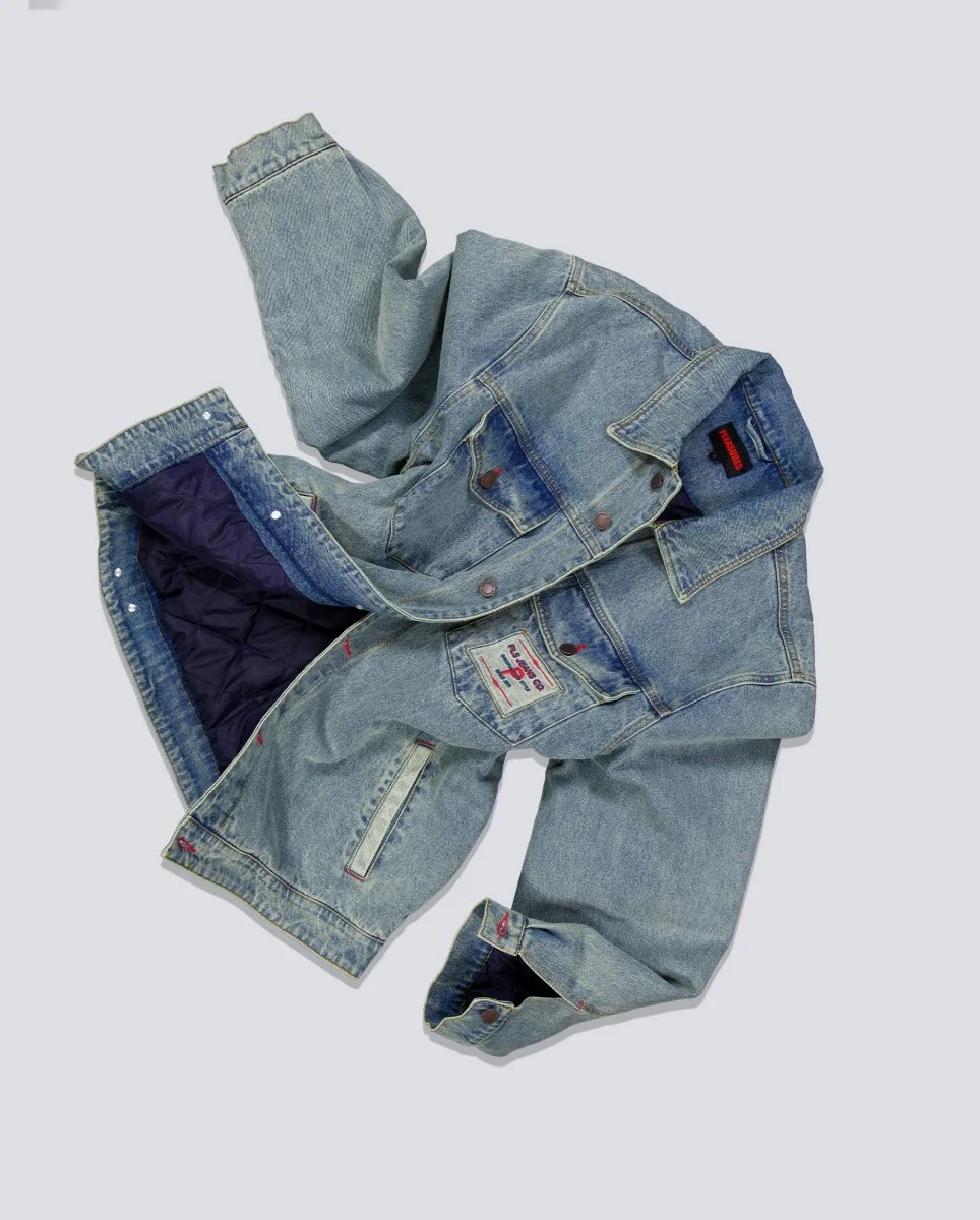 Chaqueta Pleasures Park Insulated Denim Azul Hombre - Image 4