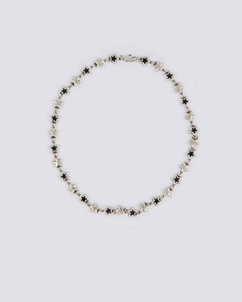 Collar Twojeys Black Enameled Stars Unisex