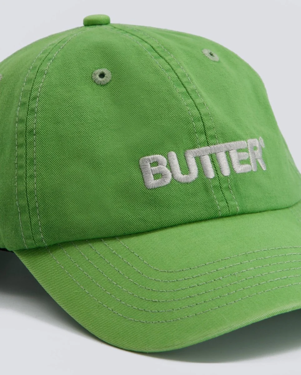 Gorra Butter Goods Rounded Logo 6 Panel Verde Unisex - Image 3