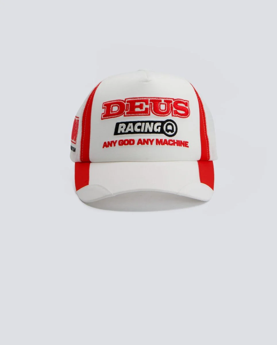 Gorra Deus MX Trucker Roja y Blanco Unisex