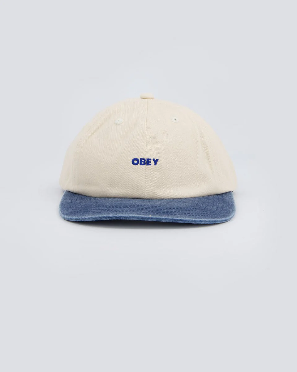 Gorra Obey Bicolor Bold 6 Panel strapback Beige Y Azul Unisex