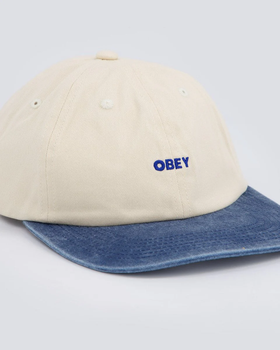 Gorra Obey Bicolor Bold 6 Panel strapback Beige Y Azul Unisex - Image 2
