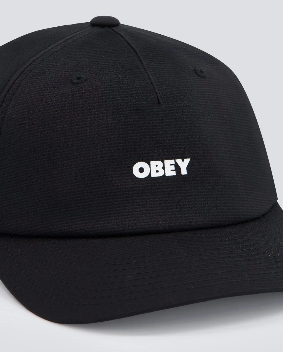 Gorra Obey Miles 5 Panel Strapback Negro Unisex - Image 4