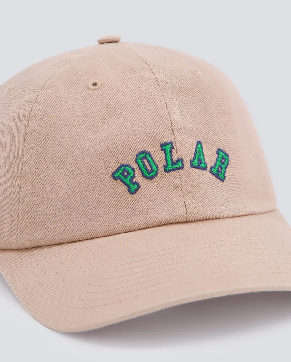 Gorra Polar Skate Co Sai Cap College Logo Ecru Beige Unisex - Image 2