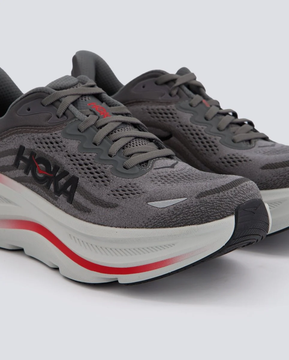 Hoka Bondi 9 Gris Y Rojo Hombre - Image 2