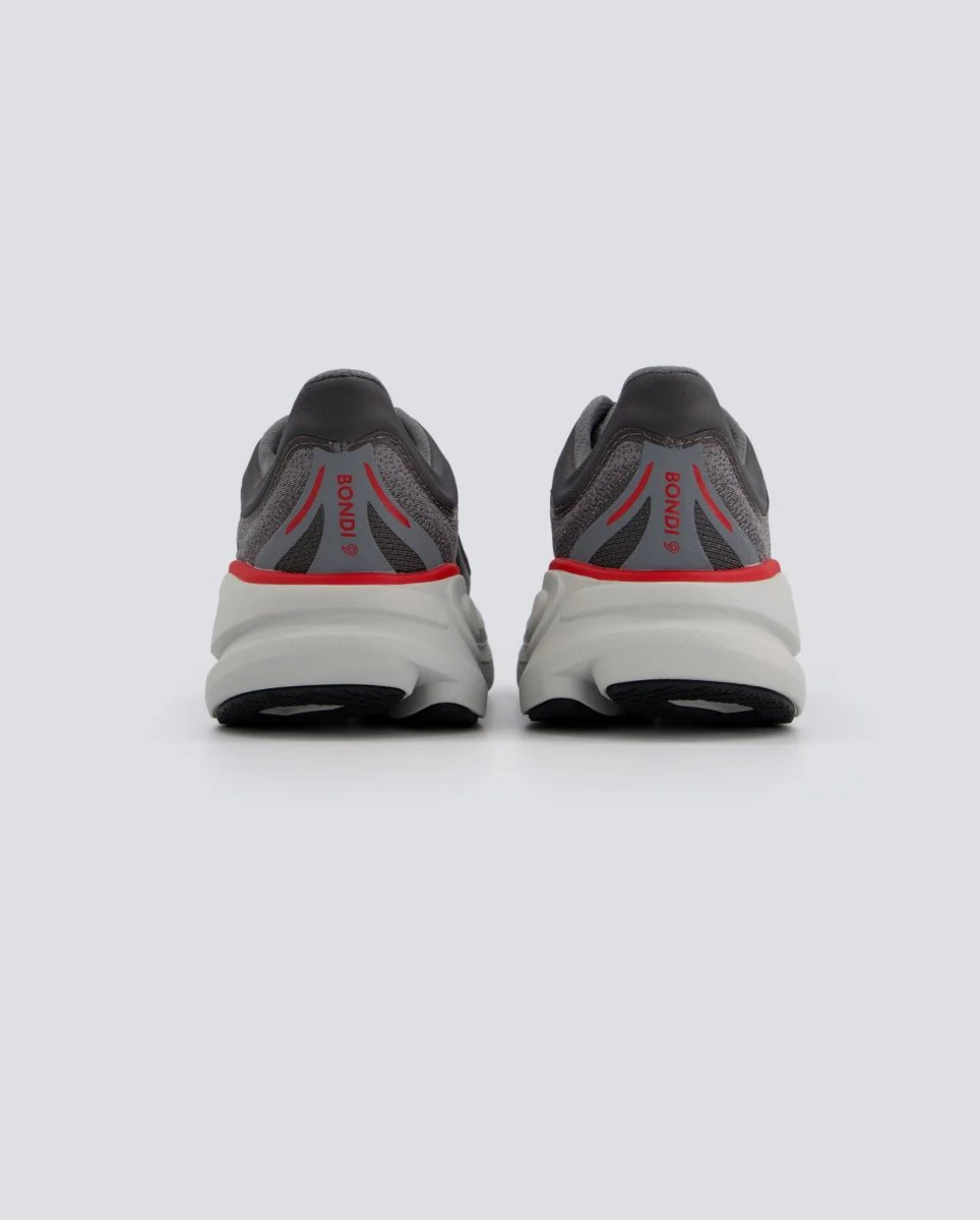 Hoka Bondi 9 Gris Y Rojo Hombre - Image 5