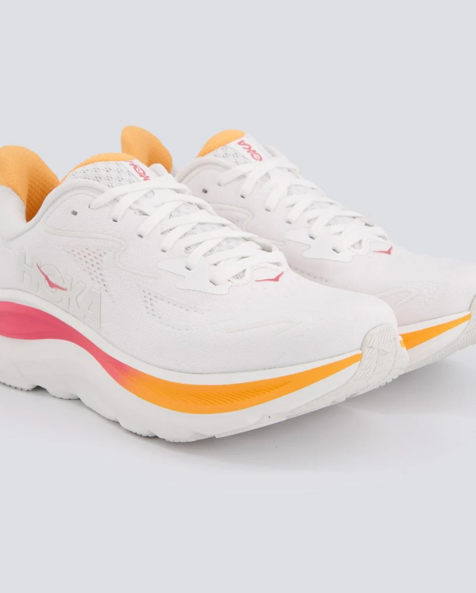 Hoka Clifton 10 Blanco Y Amarillo Mujer - Image 3