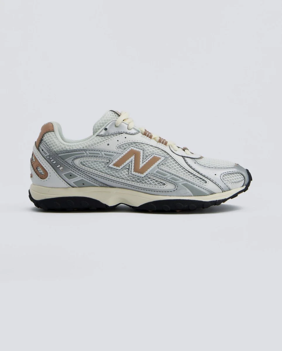 New Balance 204L Plateado y Marrón Mujer