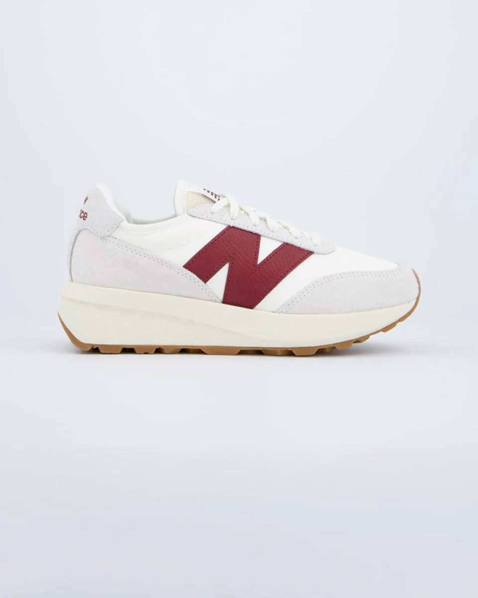 New Balance 370 Blanco Y Rojo Mujer