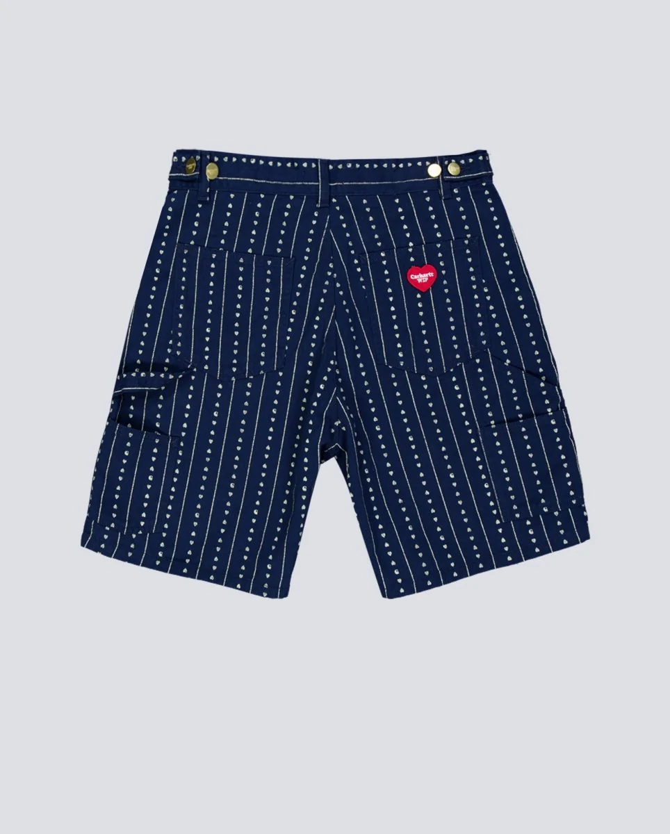 Pantalón Corto Carhartt Wdrewe Corazones Azul Mujer - Image 3