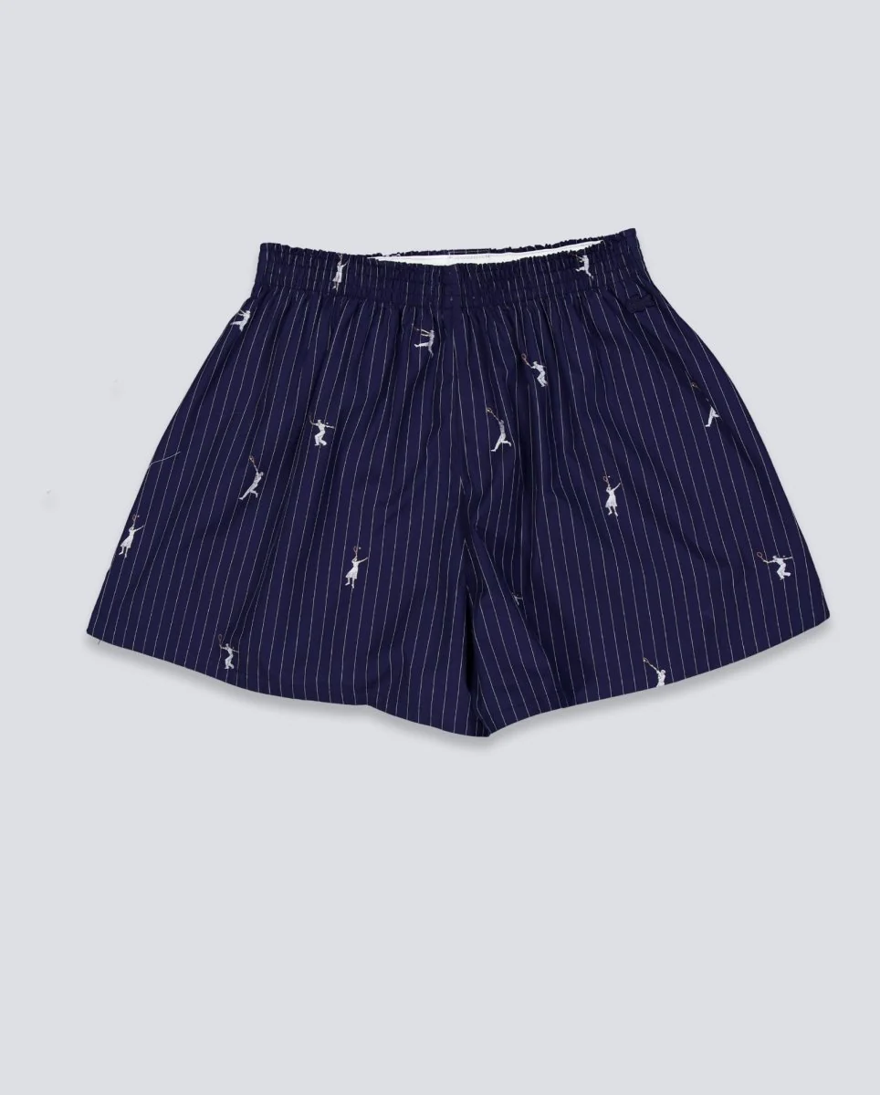 Pantalón Corto Lacoste Jacquard De Popelín Azul Mujer - Image 3