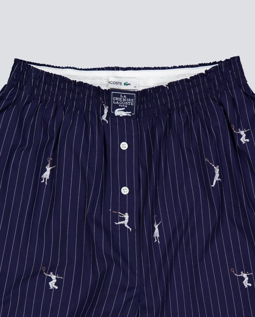 Pantalón Corto Lacoste Jacquard De Popelín Azul Mujer - Image 4