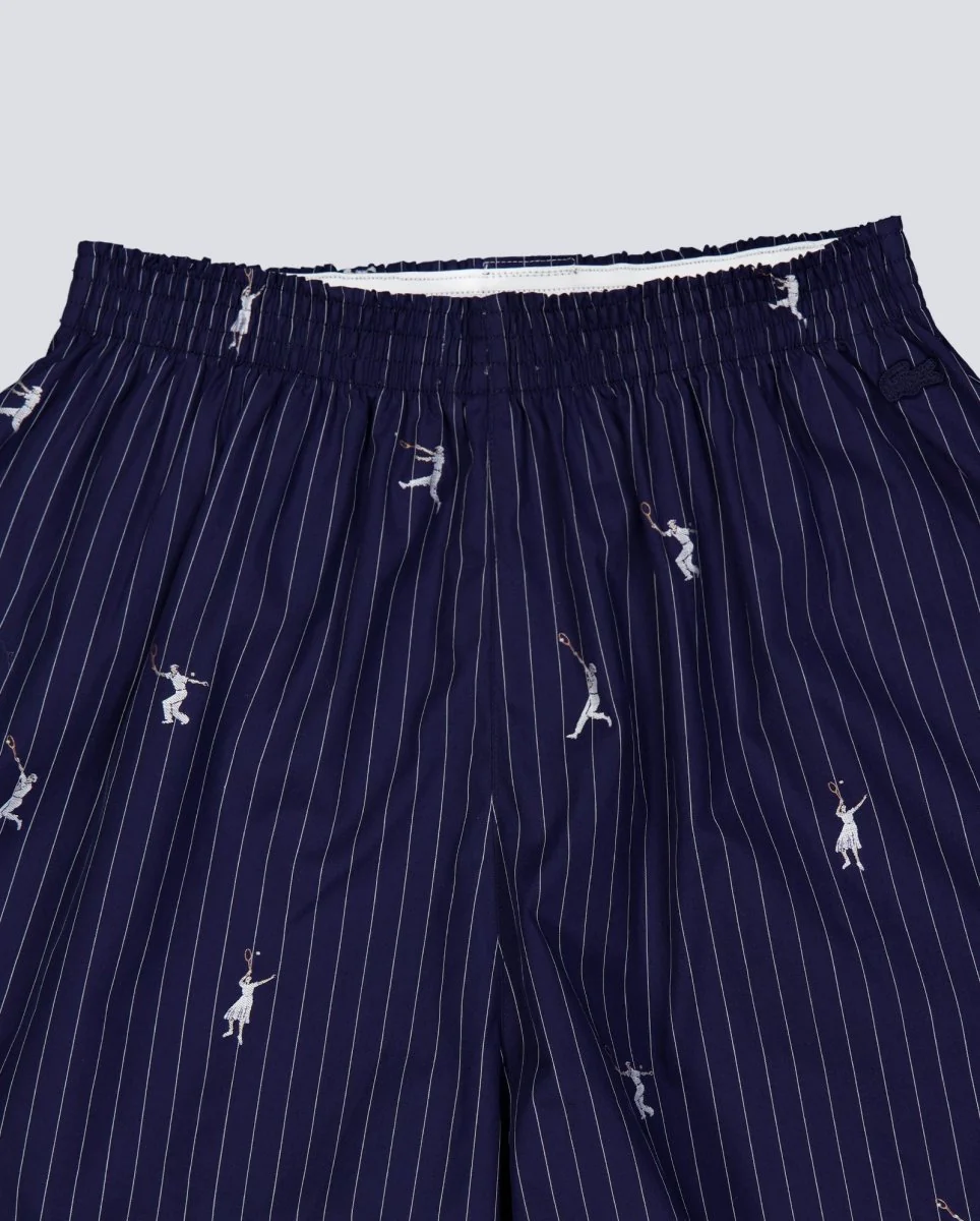 Pantalón Corto Lacoste Jacquard De Popelín Azul Mujer - Image 5