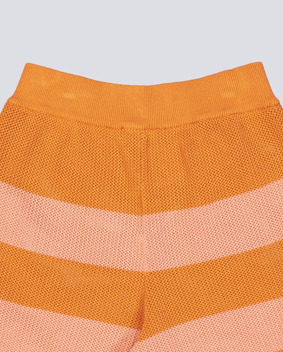 Pantalón Corto De Punto Lacoste Rayas Naranja Mujer - Image 5