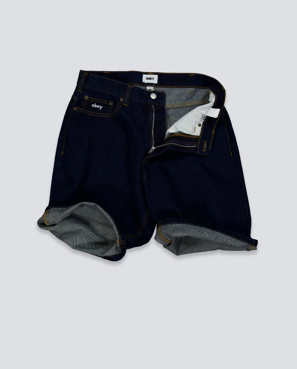 Pantalón Corto Obey Bigwig Baggy Azul Hombre - Image 3