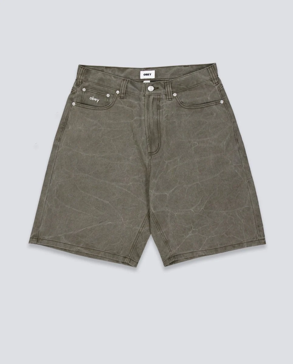 Pantalón Corto Obey Bigwig Baggy Verde Hombre