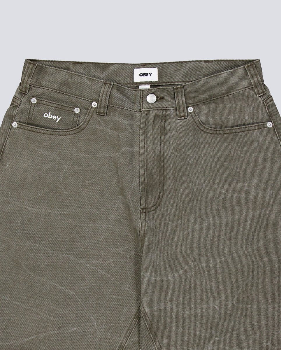 Pantalón Corto Obey Bigwig Baggy Verde Hombre - Image 4