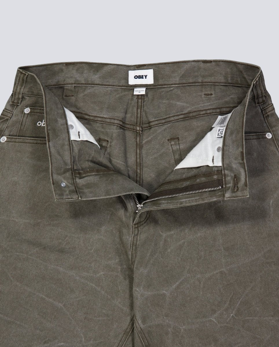 Pantalón Corto Obey Bigwig Baggy Verde Hombre - Image 5