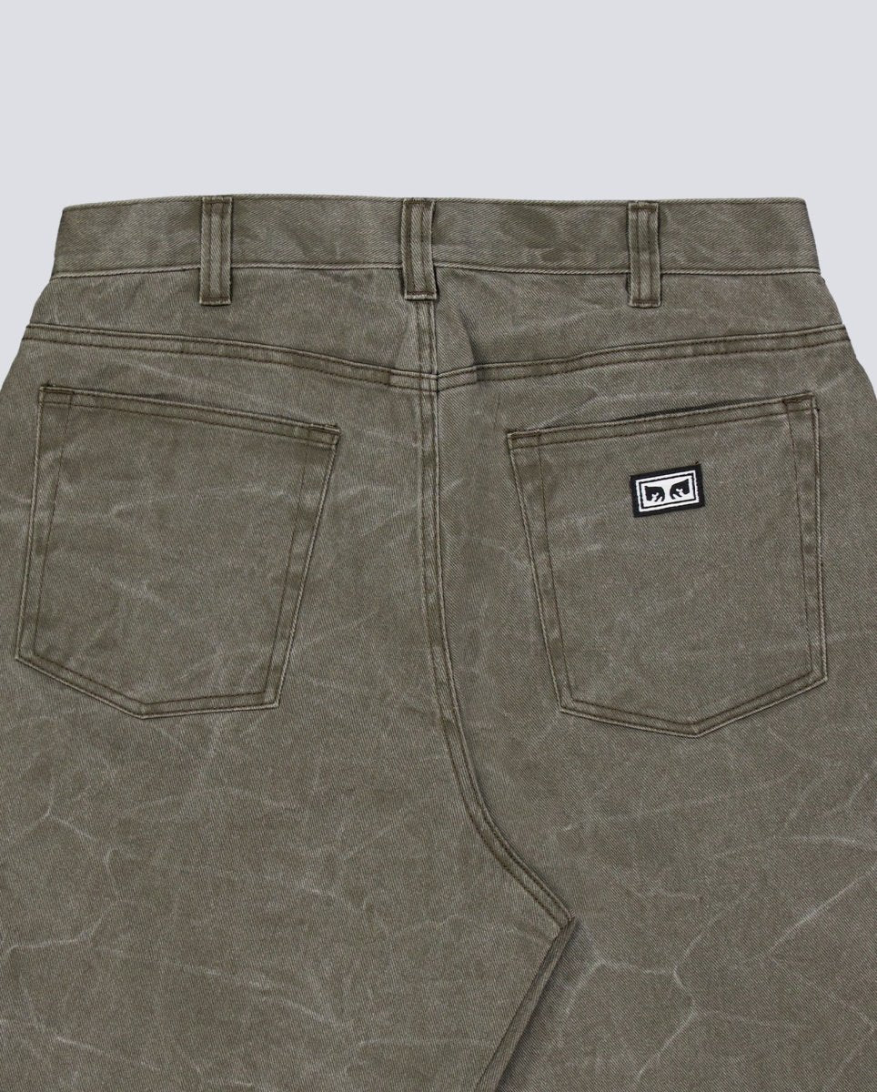 Pantalón Corto Obey Bigwig Baggy Verde Hombre - Image 6