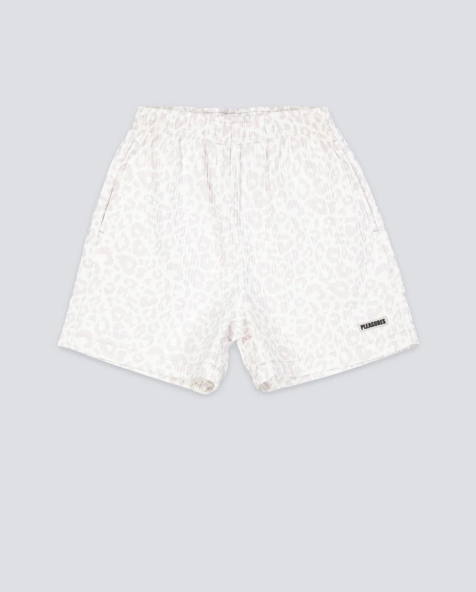 Pantalón Corto Pleasures Leopard Active Blanco Hombre