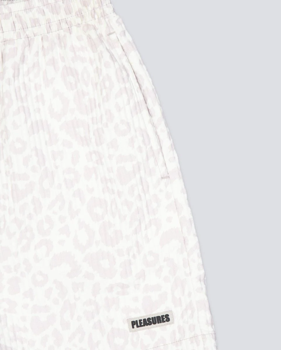 Pantalón Corto Pleasures Leopard Active Blanco Hombre - Image 2