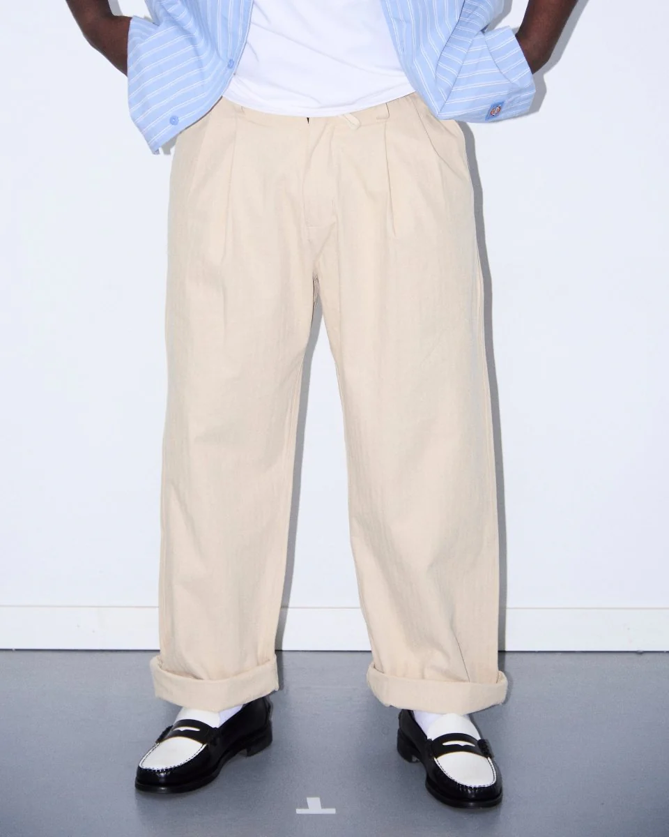 Pantalón Obey Foster Pleated Beige Hombre - Image 2