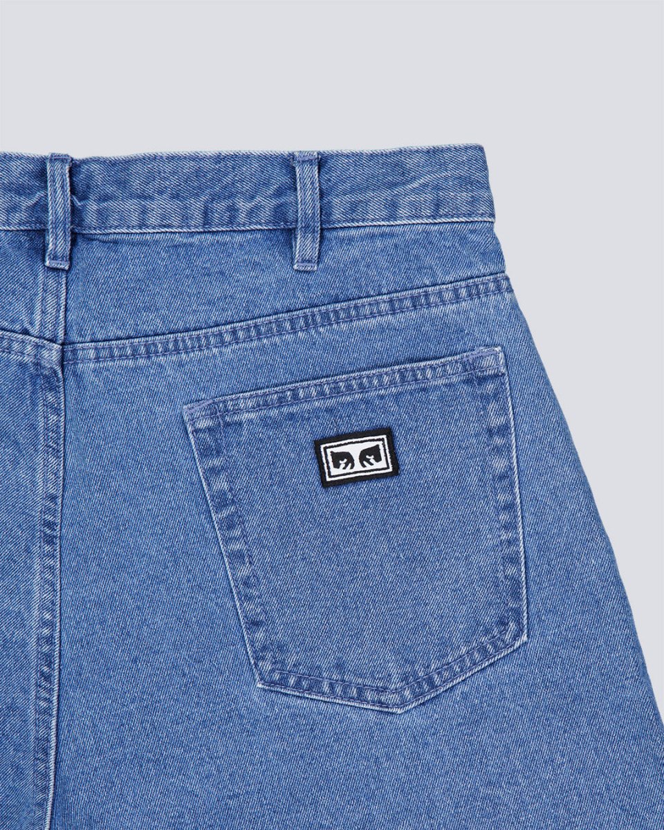 Pantalón Vaquero corto Obey Bigwig baggy Azul Claro Hombre - Image 4