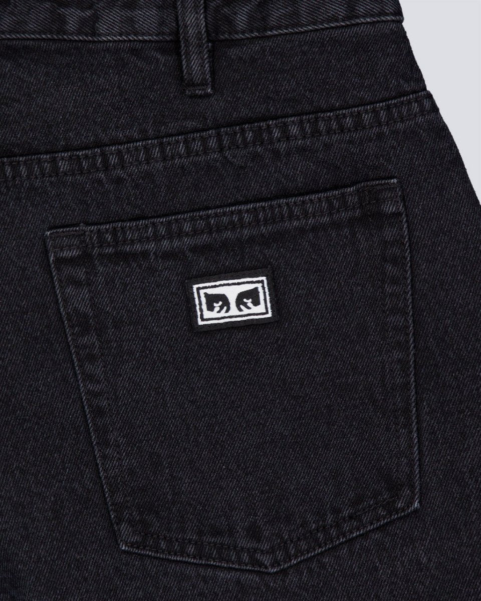 Pantalón Vaquero corto Obey Bigwig baggy Negro Hombre - Image 4