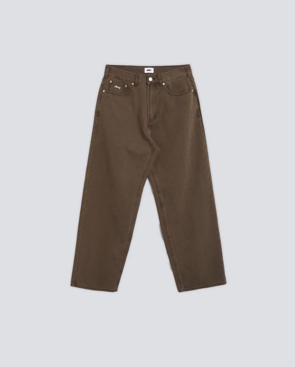 Pantalón Vaquero Obey Bigwig Baggy Marrón Hombre