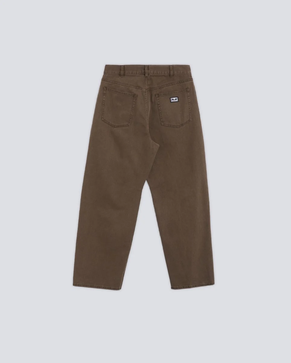 Pantalón Vaquero Obey Bigwig Baggy Marrón Hombre - Image 4