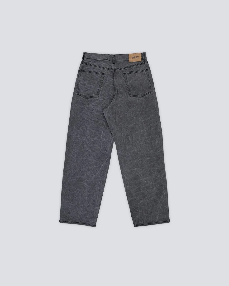 Pantalón Vaquero Obey Classic Winkle Baggy Gris Hombre - Image 4