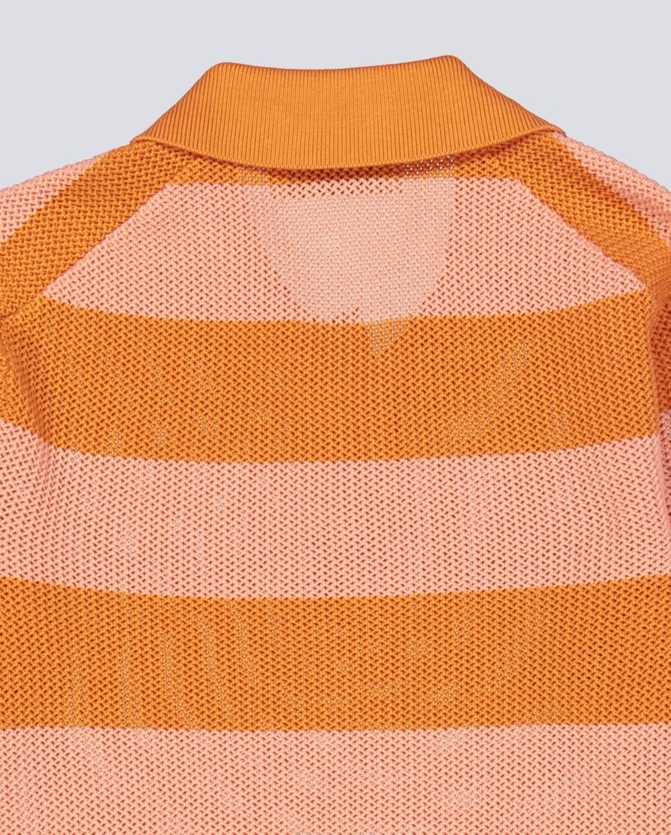 Polo De Punto Lacoste Rayas Naranja Mujer - Image 6