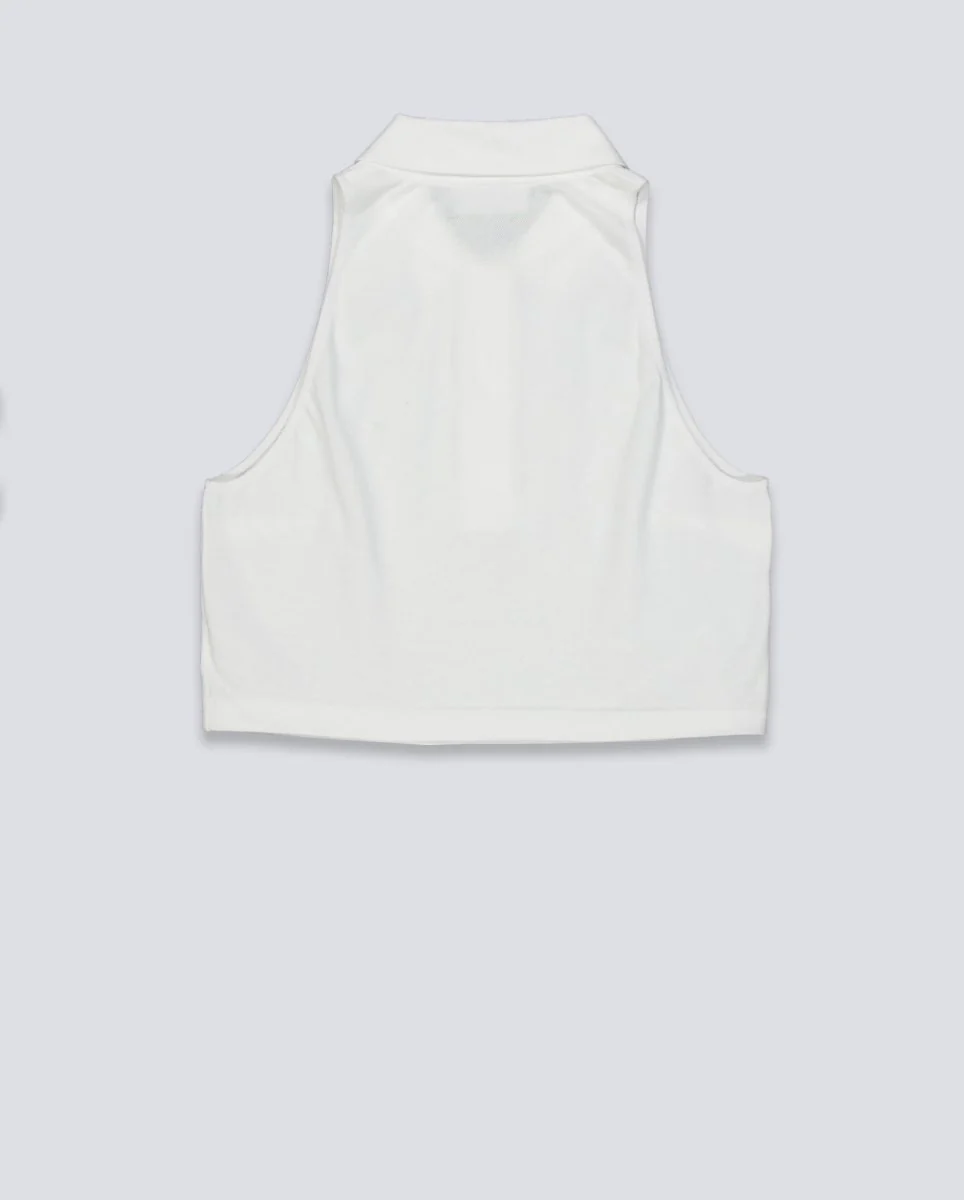 Polo Lacoste Cropped Blanco Mujer - Image 4