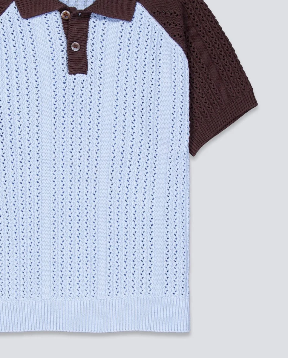 Polo Obey Abel Azul Y Marrón Hombre - Image 3