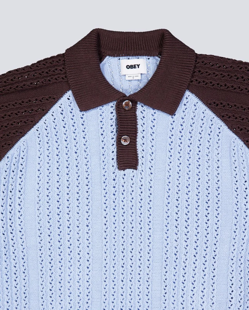 Polo Obey Abel Azul Y Marrón Hombre - Image 5