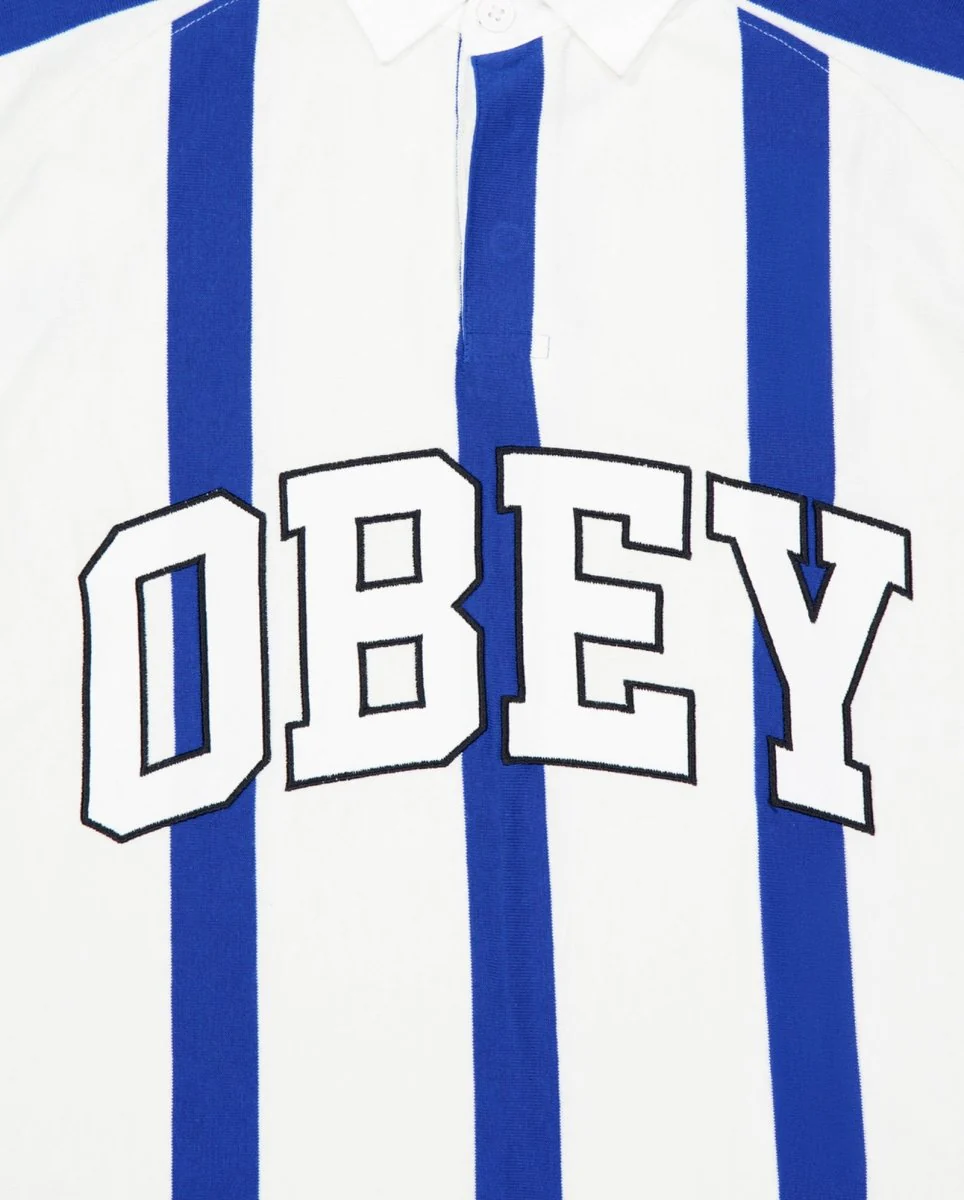 Polo Obey Landon Stripe Azul Hombre - Image 2