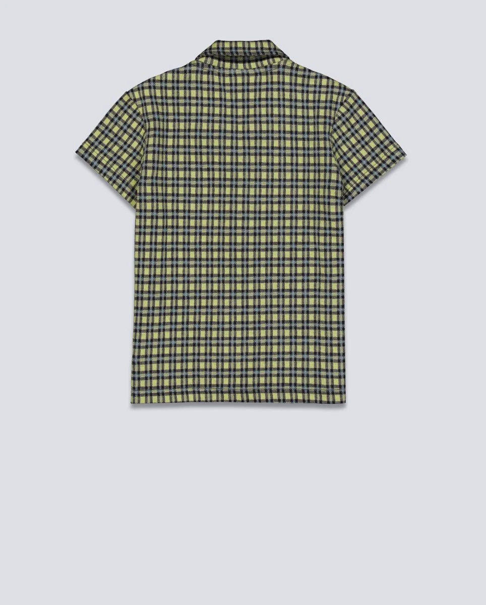 Camisa Obey Lila Micro Check Amarillo Mujer - Image 5