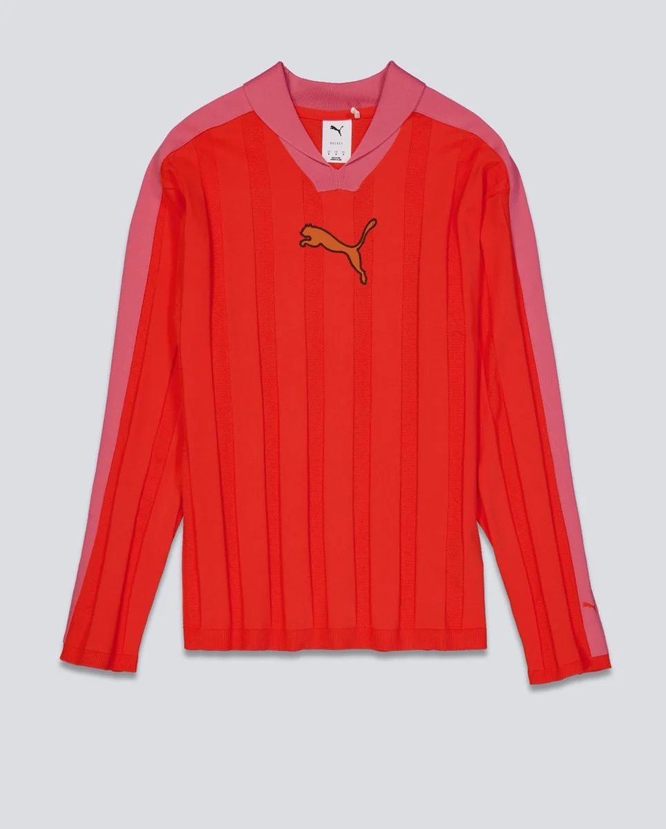 Polo Puma T7 Longsleeve Rojo Y Rosa Unisex