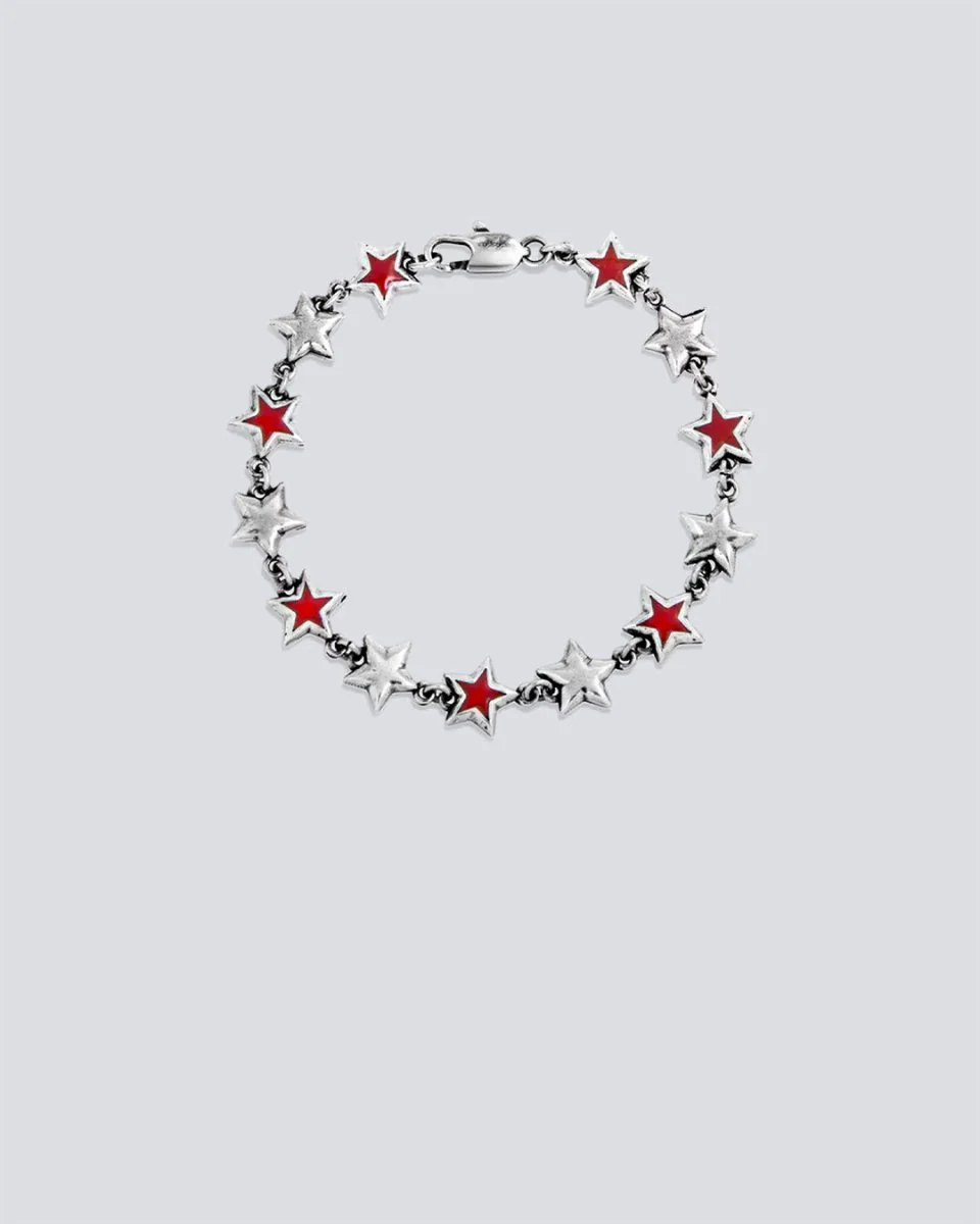 Pulsera Twojeys Enameled Stars Bracelet Red Unisex