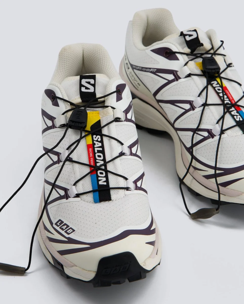 Salomon XT-6 Blanco Crema Morado Unisex - Image 2