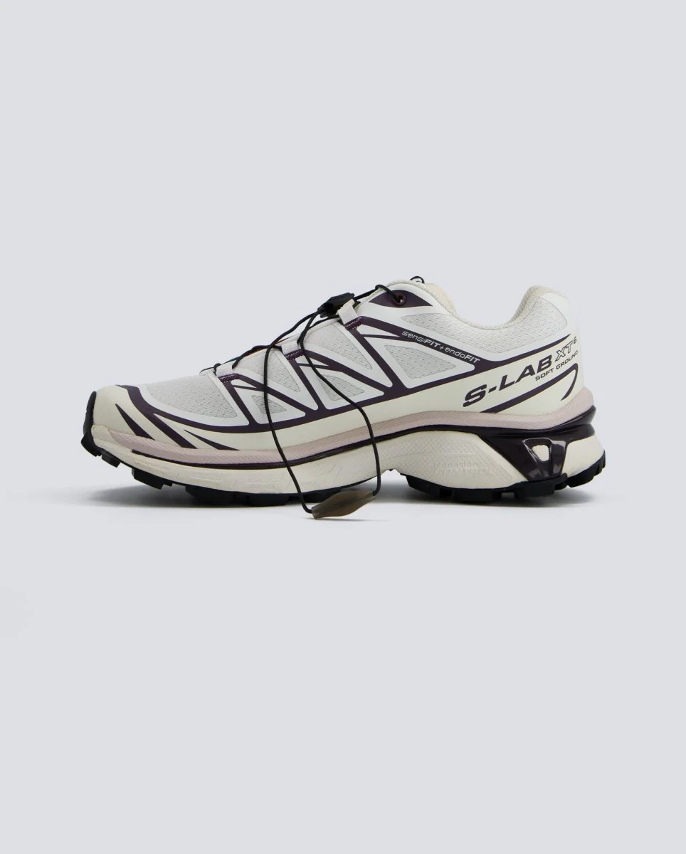 Salomon XT-6 Blanco Crema Morado Unisex - Image 4