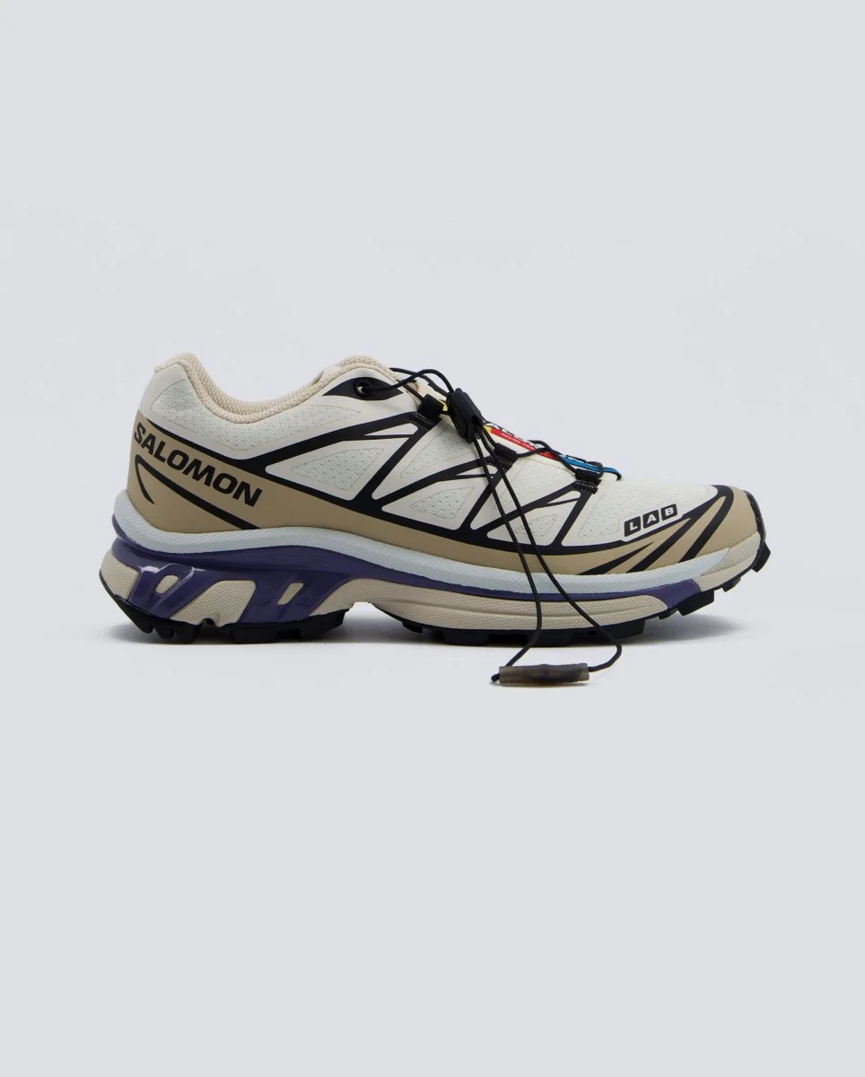 Salomon XT-6 Vanilla Ice Tan Beige Y Morado Mujer