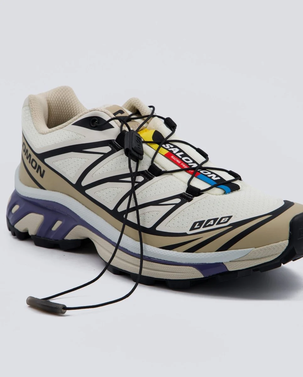 Salomon XT-6 Vanilla Ice Tan Beige Y Morado Mujer - Image 2
