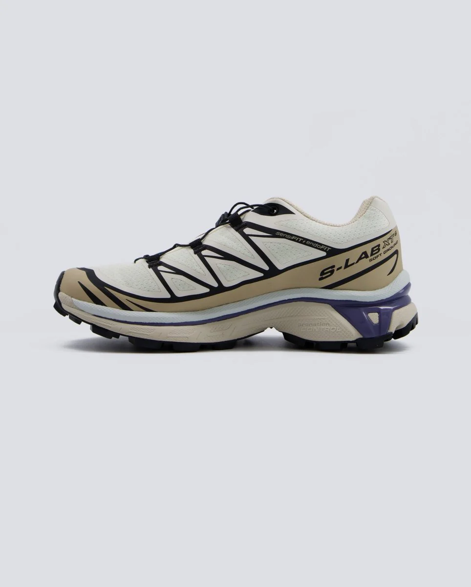 Salomon XT-6 Vanilla Ice Tan Beige Y Morado Mujer - Image 4